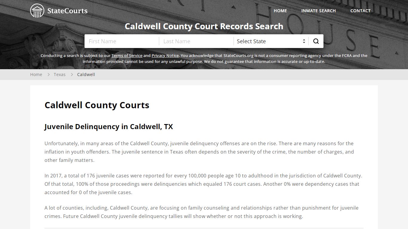 Caldwell County, TX Courts - Records & Cases - StateCourts